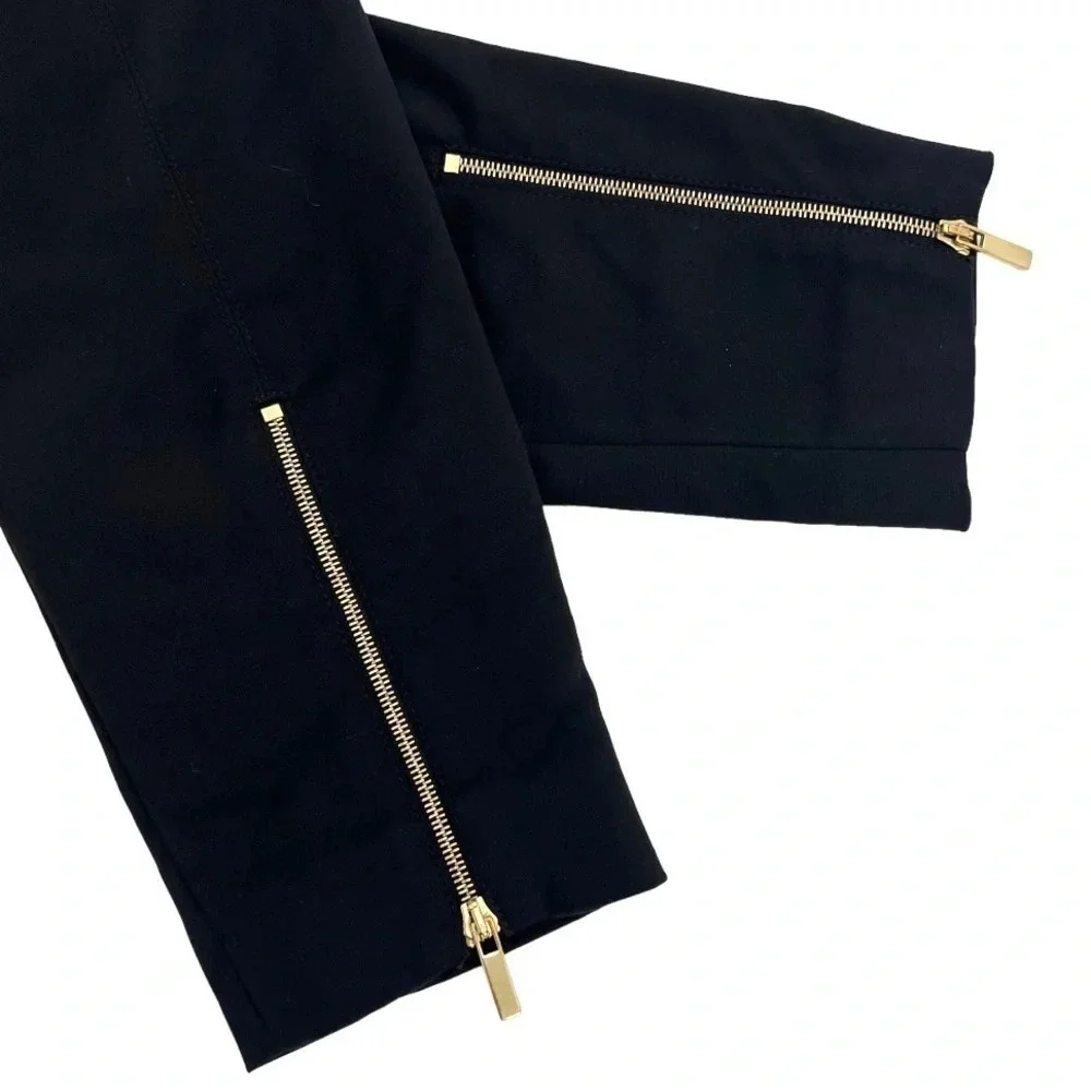 ST. JOHN COLLECTION Ankle Zip Pants Slim Fit Black High Waist Preppy Chic size 0 - Picture 6 of 11